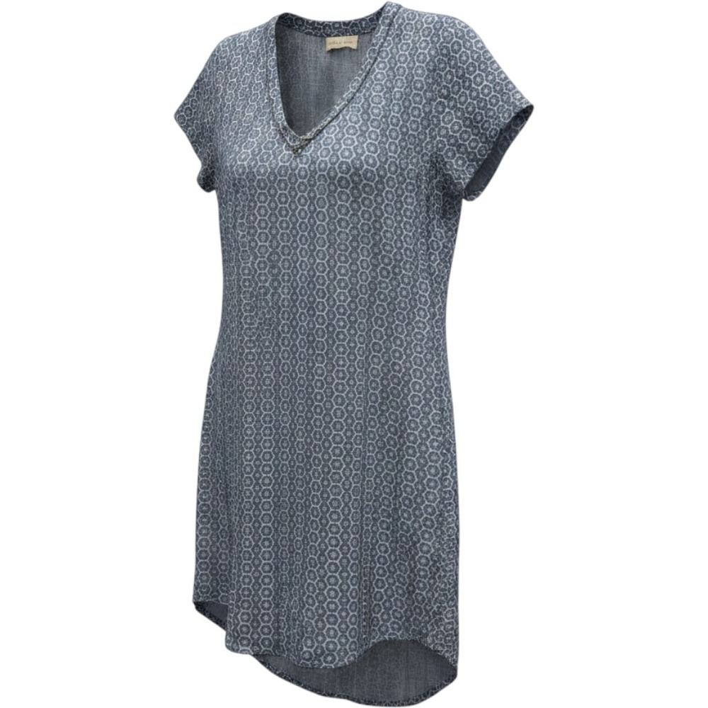Anthropologie Cloth & Stone Sz XS Blue Justine Print Denim Look Tunic Dress